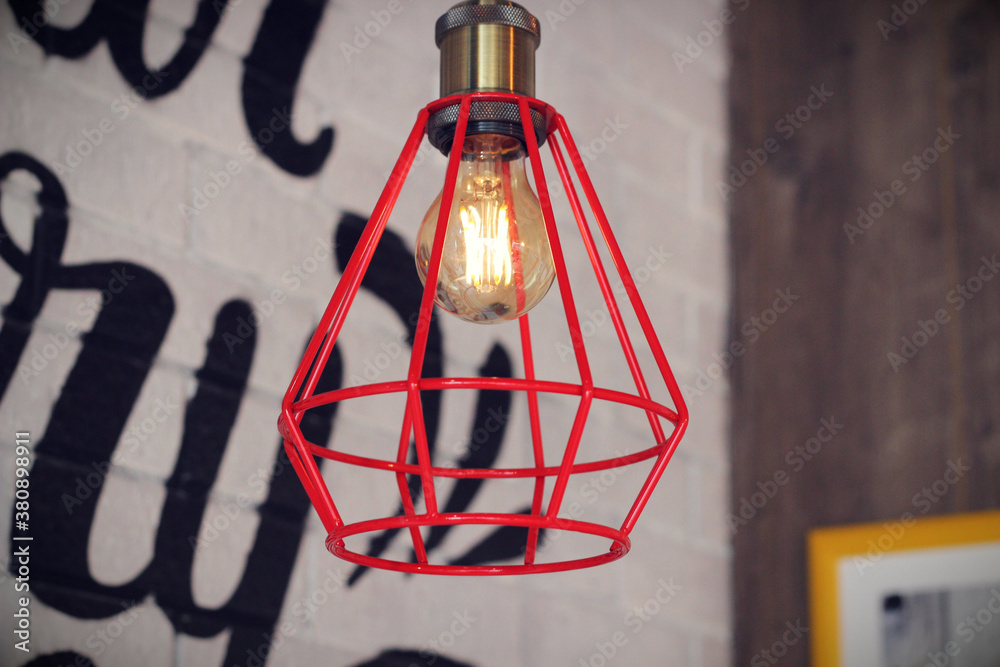 A lamp which looks like a basket