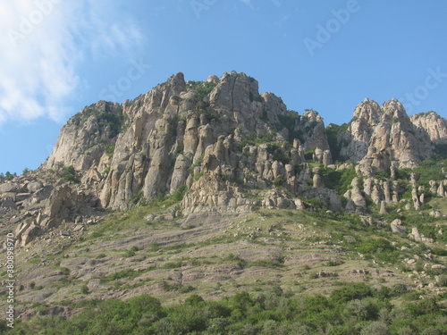 landscape with blue sky