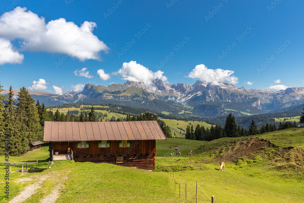 Blick über die Seiser Alm, Alpe di Siusi, Südtirol