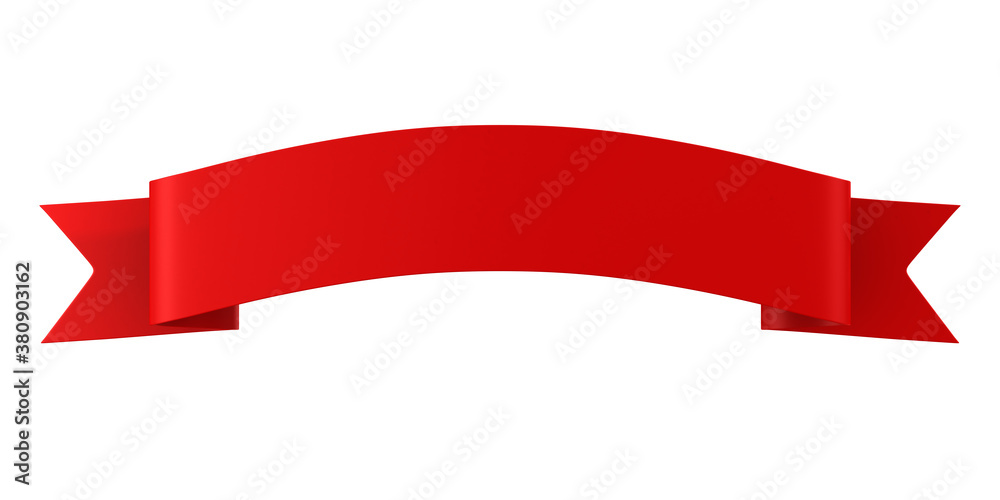 red ribbon on white background. Isolated 3D illustration red ribbon on white background. Isolated 3D illustration