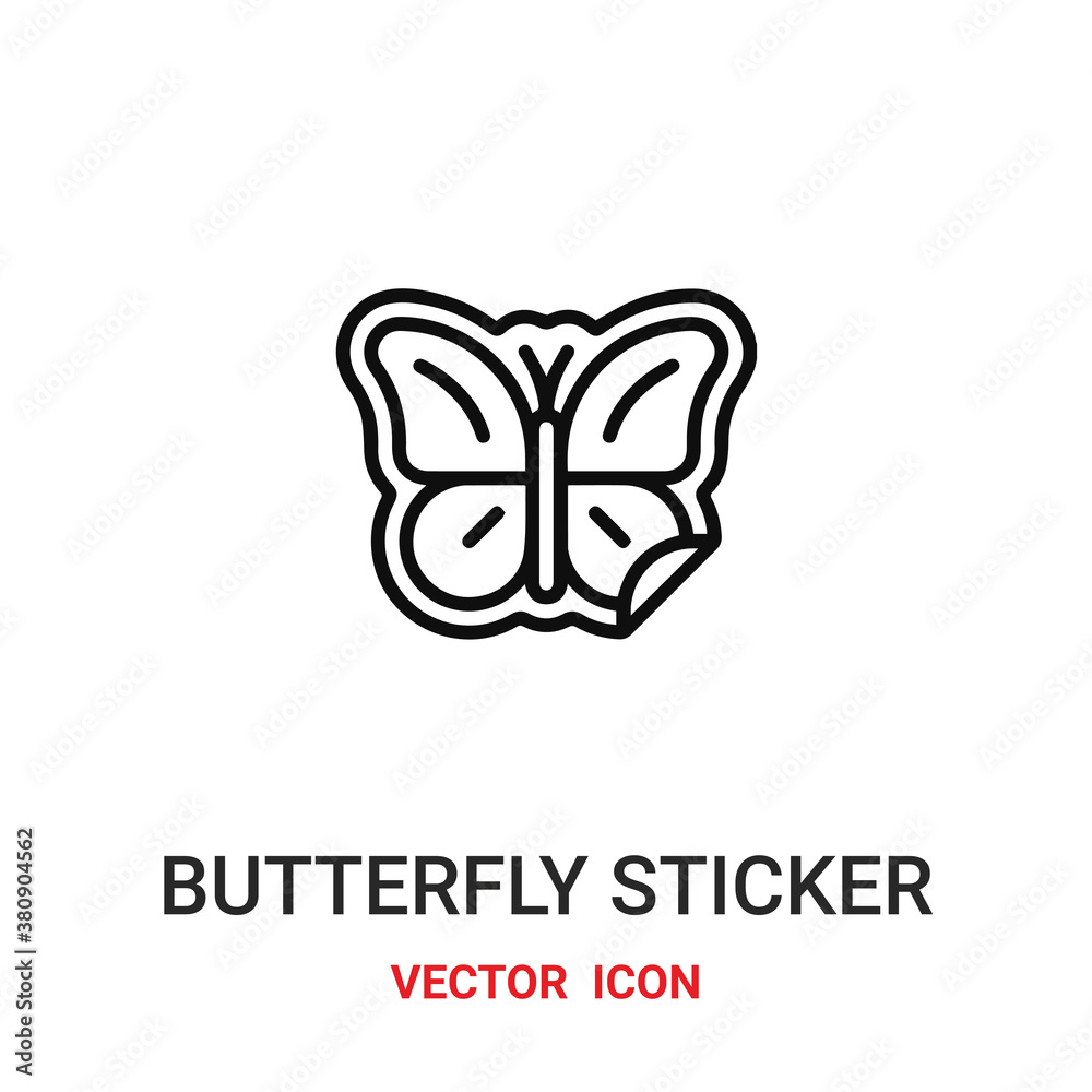 Obraz premium butterfly sticker icon vector symbol. butterfly sticker symbol icon vector for your design. Modern outline icon for your website and mobile app design.
