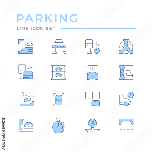 Set color line icons of parking