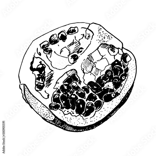 Vector illustration of garnet isolated on white background, hand drawn sketch
