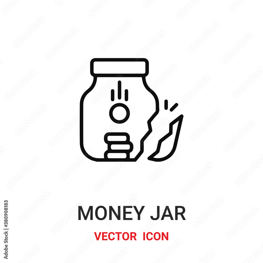 money jar icon vector symbol. money jar symbol icon vector for your design. Modern outline icon for your website and mobile app design. money jar icon vector symbol. money jar symbol icon vector for your design. Modern outline icon for your website and mobile app design.