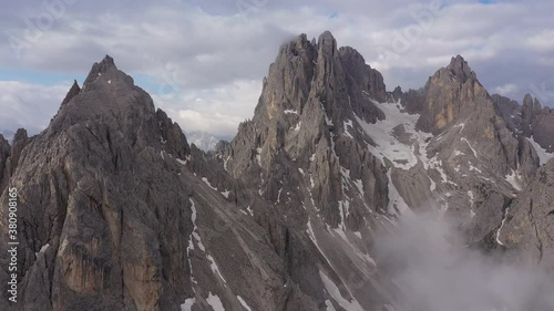Wallpaper Mural Aerial view of jagged mountain peaks in the Dolomites (nicknamed Towers of Mordor), adventure travel and natural landscapes in Italy
 Torontodigital.ca