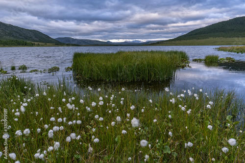 Cloudy morning on the Ilchir lake. Siberia, Eastern Sayan mountains