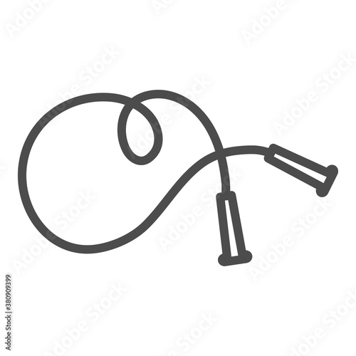 Jump rope linear icon. Thin line illustration. Skipping rope. Contour symbol. Vector isolated outline drawing. Editable stroke
