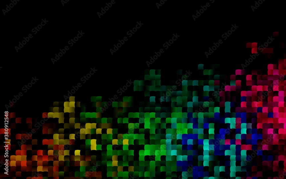 Dark Multicolor, Rainbow vector template with crystals, rectangles. Illustration with set of colorful rectangles. Pattern for commercials.
