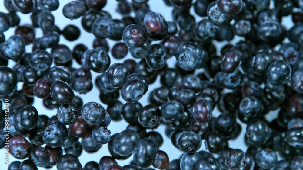 Super Slow Motion Shot of Blueberries Explosion Towards Camera at 1000fps. Super Slow Motion Shot of Blueberries Explosion Towards Camera at 1000fps.