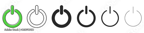 Start power buttons set. Vector illustration. Off and On buttons in flat design