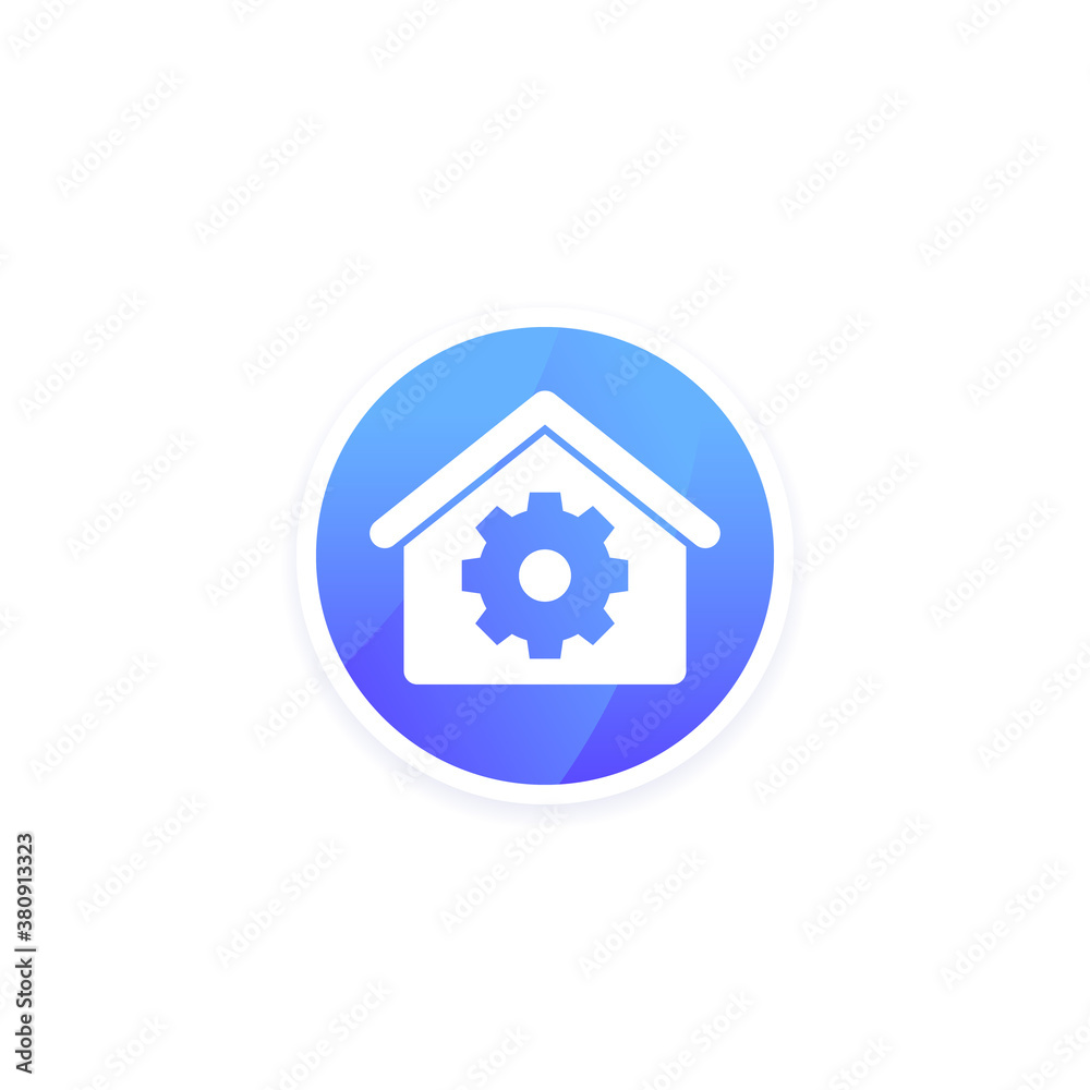 smart home, house and gear vector icon smart home, house and gear vector icon