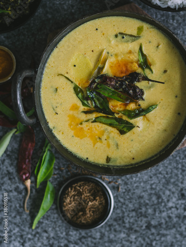 Kerala style taro/chembu/arbi yoghurt curry photo