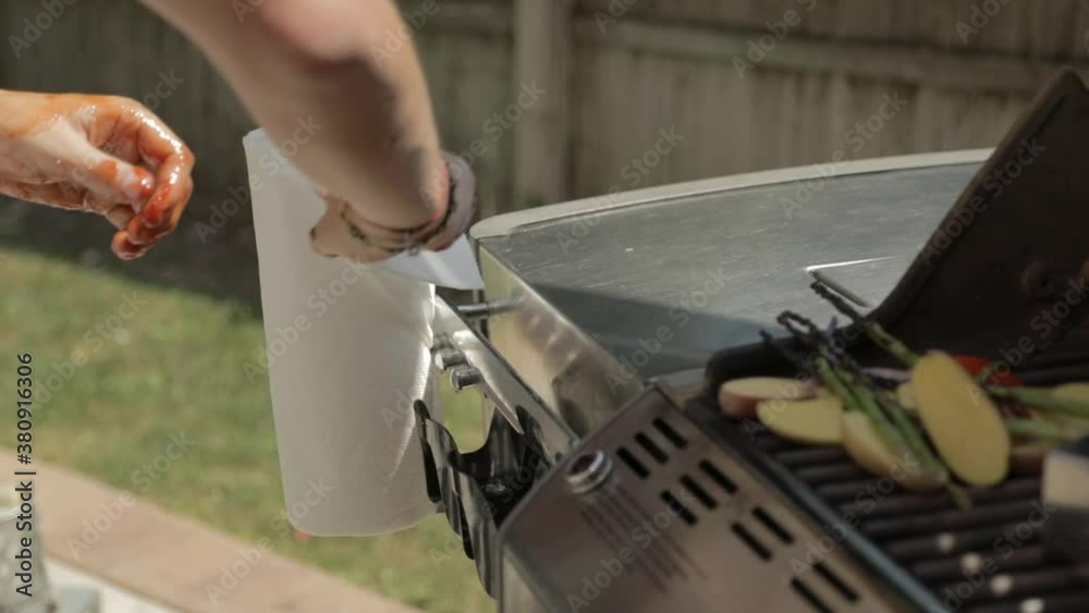 Ripping a Paper Towel with Messy Hands Ripping a Paper Towel with Messy Hands