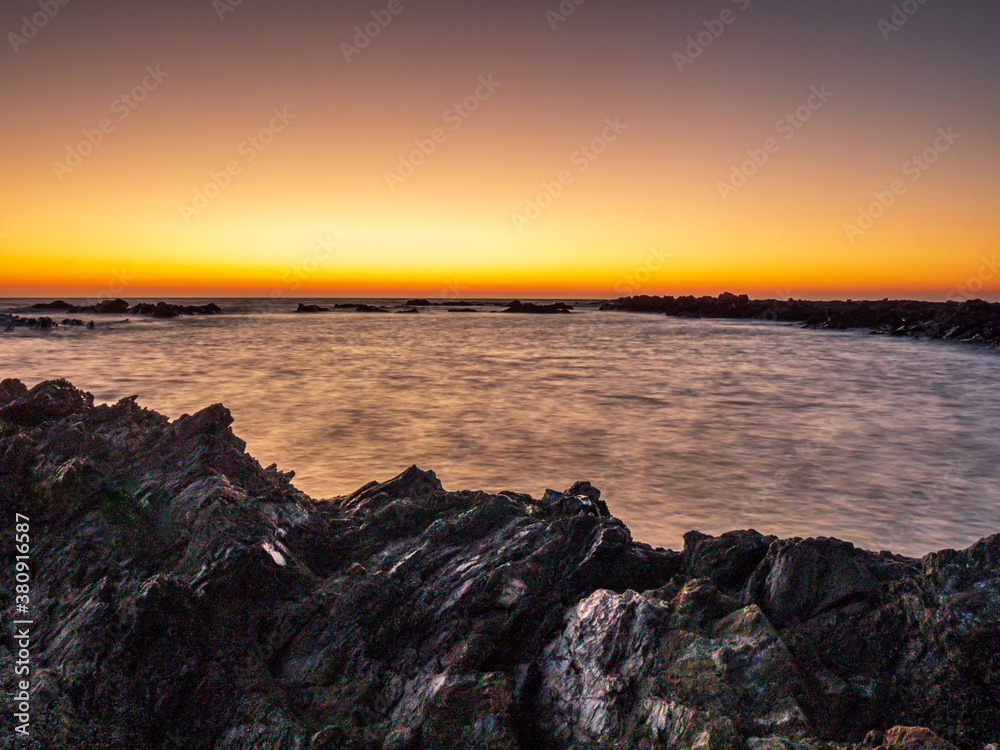 Greece Crete Island sunset phase during dusk summer time