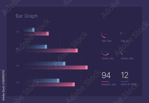 Infographic charts for business layout, presentation template and finance report. Data visualization with Bar Graph.