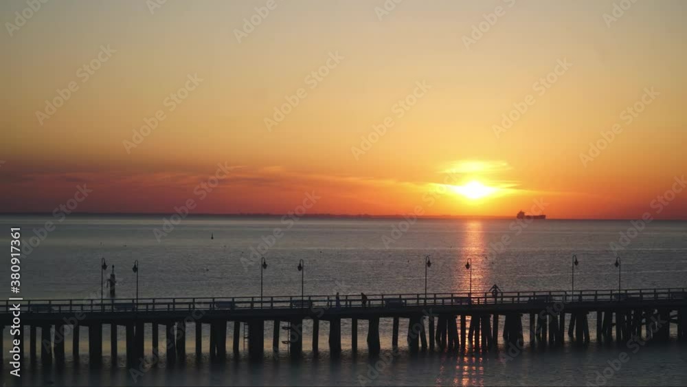 Night to day timelapse - sunrise over the Baltic Sea in Poland Night to day timelapse - sunrise over the Baltic Sea in Poland