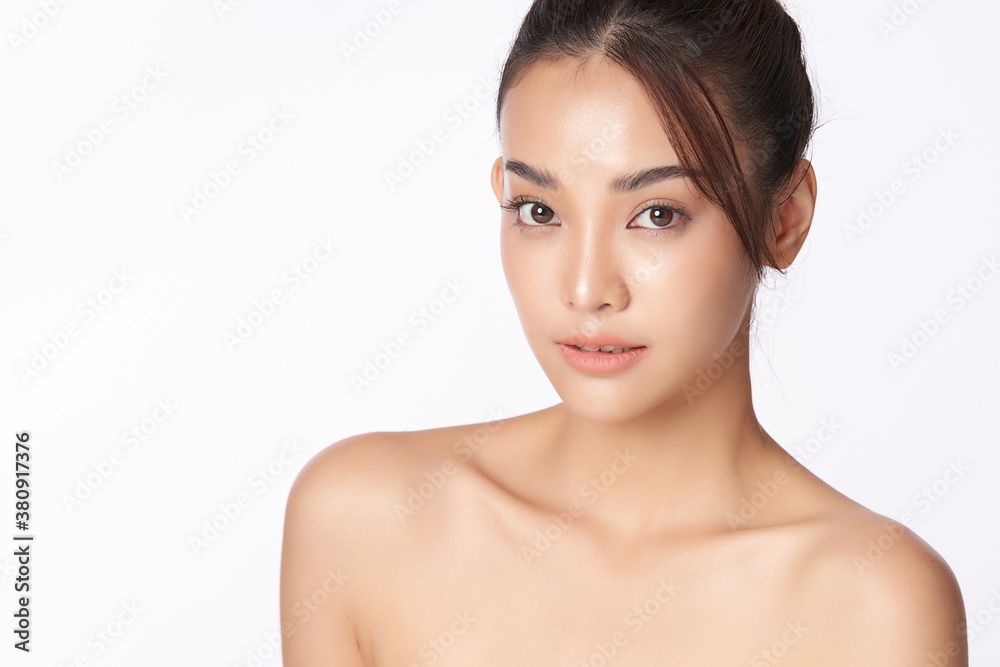 Beautiful young asian woman with clean fresh skin on white background, Face care, Facial treatment, Cosmetology, beauty and spa, Asian women portrait Beautiful young asian woman with clean fresh skin on white background, Face care, Facial treatment, Cosmetology, beauty and spa, Asian women portrait
