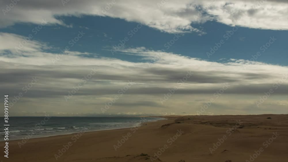 Panning left Cloudy timelapse over sand dunes at Birubi Beach, Port Stephens, NSW, Australia Panning left Cloudy timelapse over sand dunes at Birubi Beach, Port Stephens, NSW, Australia