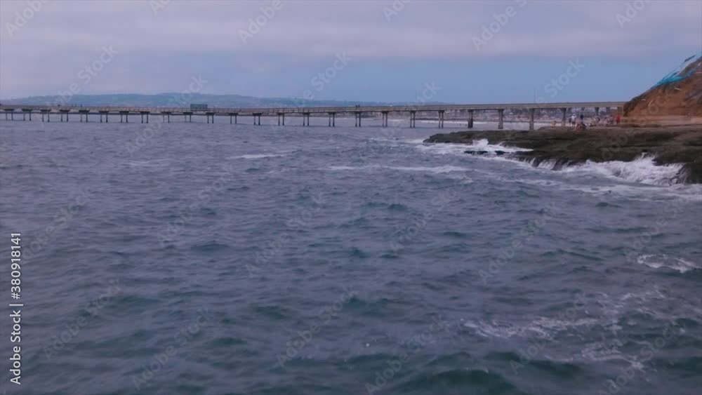 slow motion fly towards pier slow motion fly towards pier