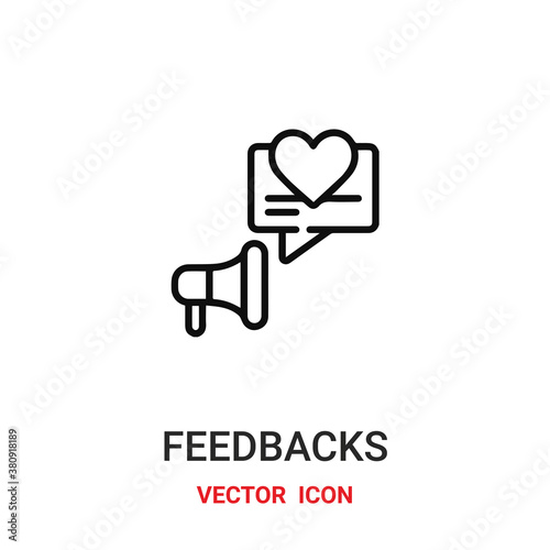 feedbacks icon vector symbol. reviews symbol icon vector for your design. Modern outline icon for your website and mobile app design.