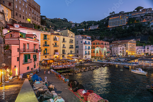Fototapeta Naklejka Na Ścianę i Meble -  Sorrento, Italy. Panoramic view of the wonderful seaside village called Marina Grande.