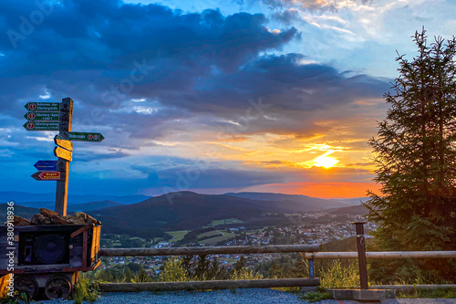 Abendstimmung über Bodenmais im Bayerischen Wald photo