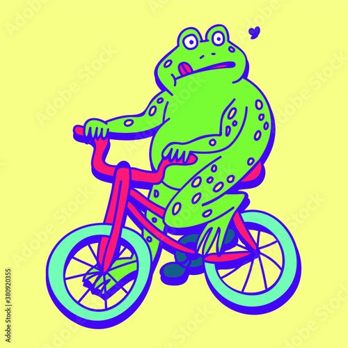 frog on a bicycle