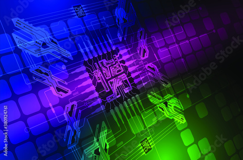 Circuit technology background with hi-tech digital data connection system and computer electronic design