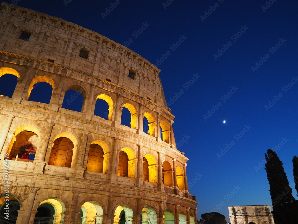 Roman Colosseum and Shinning Stars