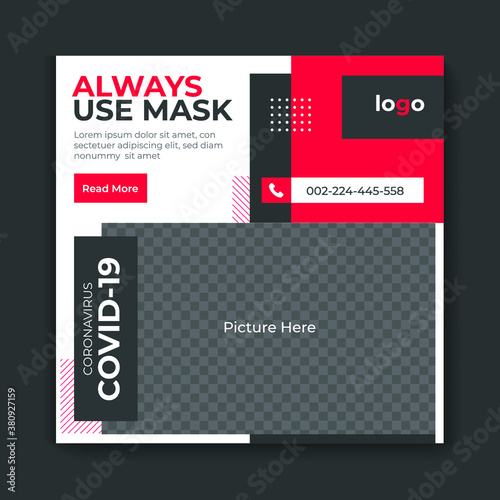 Dynamic coronavirus social media post template design