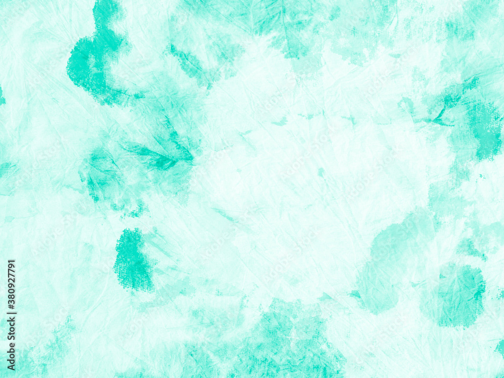 Paint Aquarel Spots Texture. Neo Mint Acrylic 