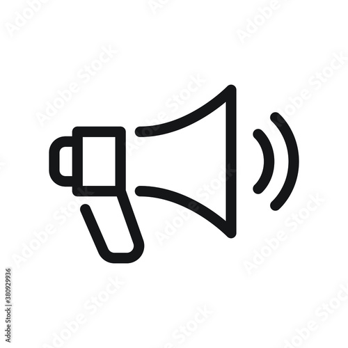 Business, loudspeaker, marketing, megaphone icon, line style. Promotion campaign, outbound marketing, strategy, advertising concept, public relations, event announcement. Ads vector illustration eps10