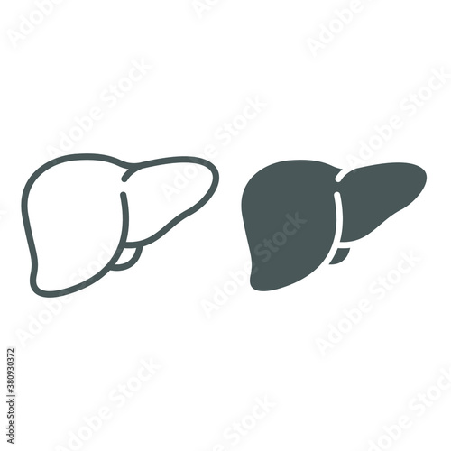 Liver icon, line and glyph style. Human organ anatomy, Vector illustration. Design on white background. EPS 10