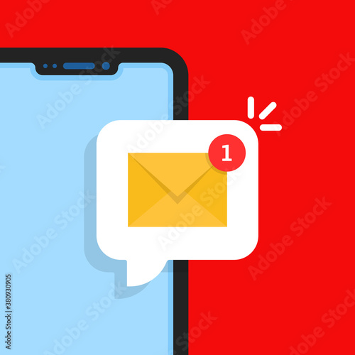 unread email notification in cartoon phone