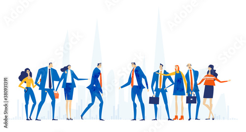Business people having a meeting in the City. Business concept illustration