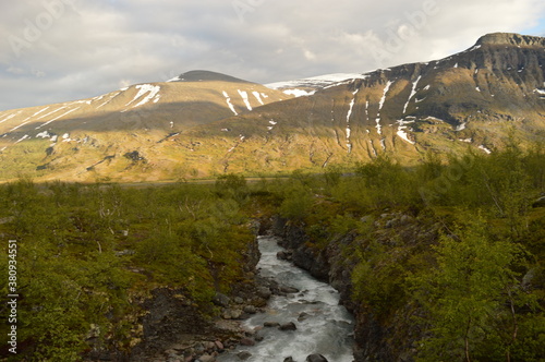 Hiking in Lapland around Kebnekaise in Northern Sweden photo