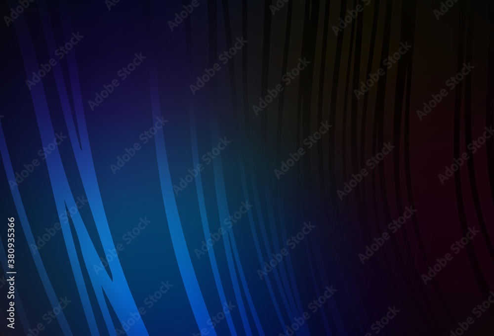 Dark BLUE vector background with bent lines. Dark BLUE vector background with bent lines.