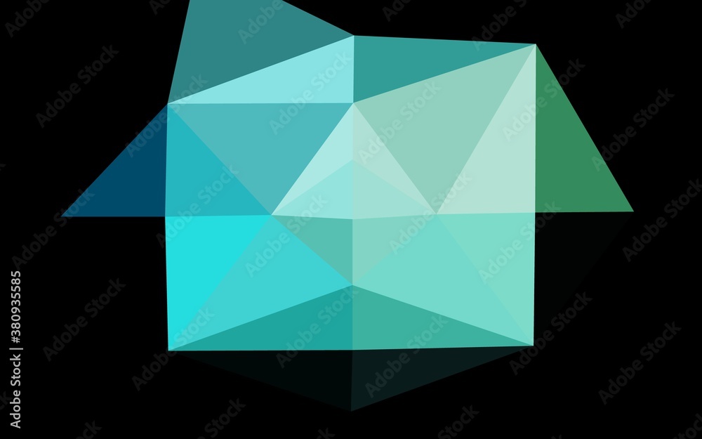 Fototapeta premium Light Blue, Green vector blurry triangle template. Modern geometrical abstract illustration with gradient. Triangular pattern for your business design.