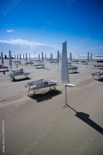 Viareggio the beach in autumn