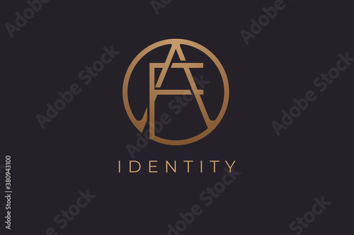 Abstract initial letter F and A logo,usable for branding and business logos, Flat Logo Design Template, vector illustration