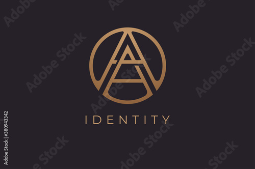 Abstract initial letter A and A logo,usable for branding and business logos, Flat Logo Design Template, vector illustration photo