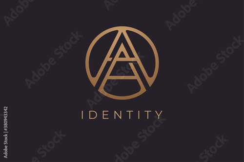 Abstract initial letter A and A logo,usable for branding and business logos, Flat Logo Design Template, vector illustration