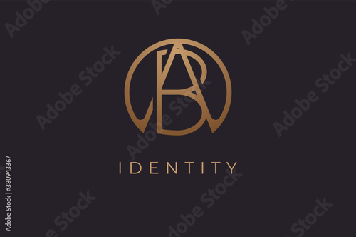 Abstract initial letter B and A logo,usable for branding and business logos, Flat Logo Design Template, vector illustration