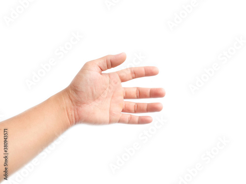 hand pointing to something isolated