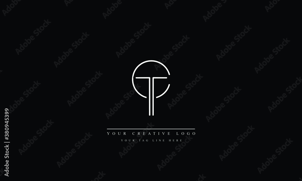 TC CT T C Letter Logo Design with Creative Modern Trendy Typography - obrazy, fototapety, plakaty 