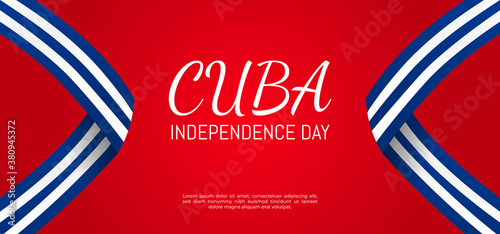 aesthetic background greeting cuba independece day with ribbon
