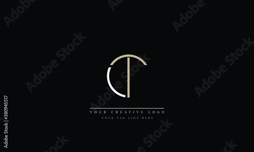 TC, CT, T, C Letter Logo Design with Creative Modern Trendy Typography