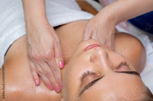body massage in the spa salon