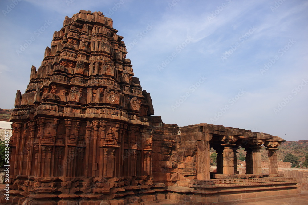 Badami cave temples, complex of Hindu and Jain cave temples located in Badami, Bagalkot district in northern part of Karnataka, India. Built by Chalukya. Badami cave temples, complex of Hindu and Jain cave temples located in Badami, Bagalkot district in northern part of Karnataka, India. Built by Chalukya.