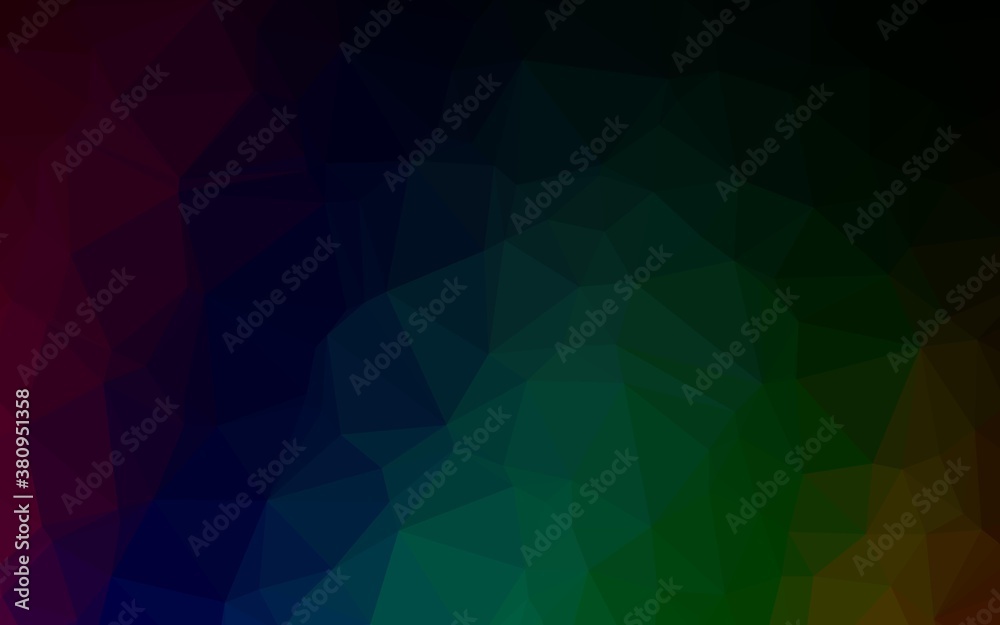 Obraz premium Dark Multicolor, Rainbow vector polygonal template. Colorful abstract illustration with gradient. New texture for your design.